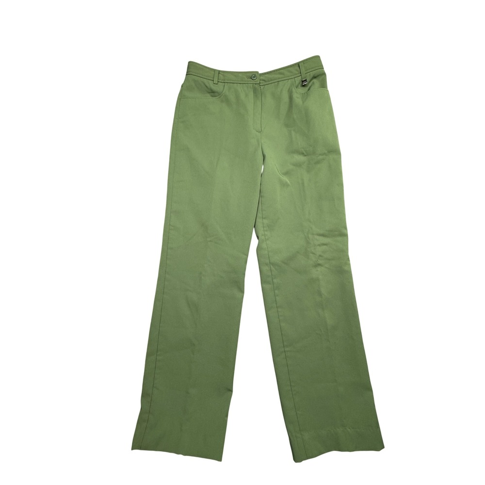 Crocodile International Ladies Green Straight Leg Trousers Mid Rise Pants Size 8